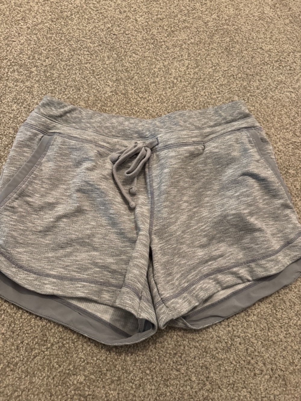 Athleta Heathered Grey Athletic Drawstring Shorts